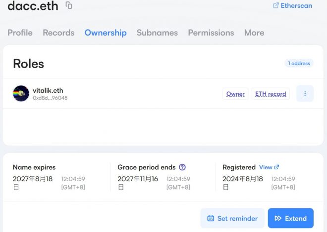 Vitalik铸造ENS域名dacc.eth d/acc概念到底是什么？